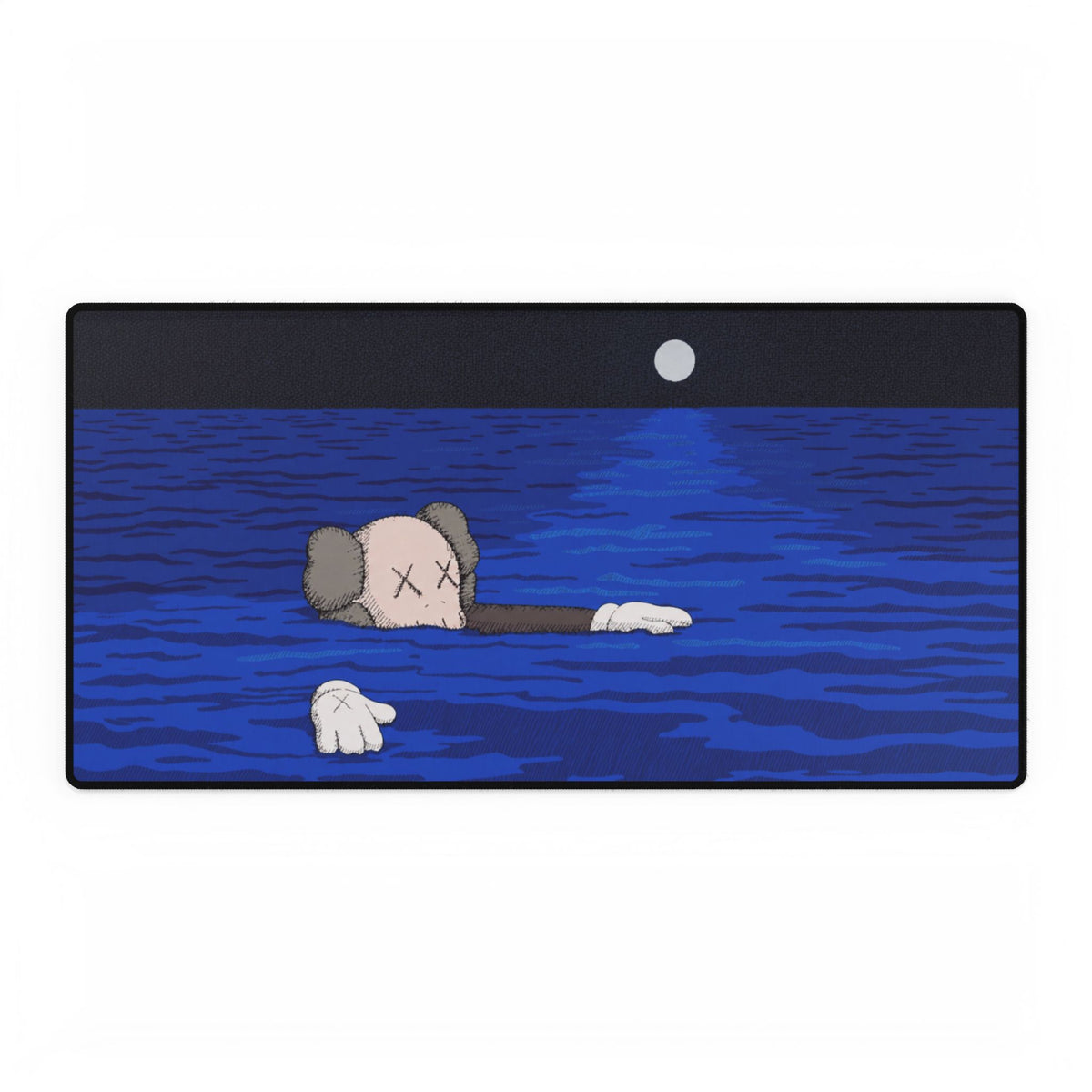 Floating Cartoon Character Desk Mat | Blue Ocean Scene