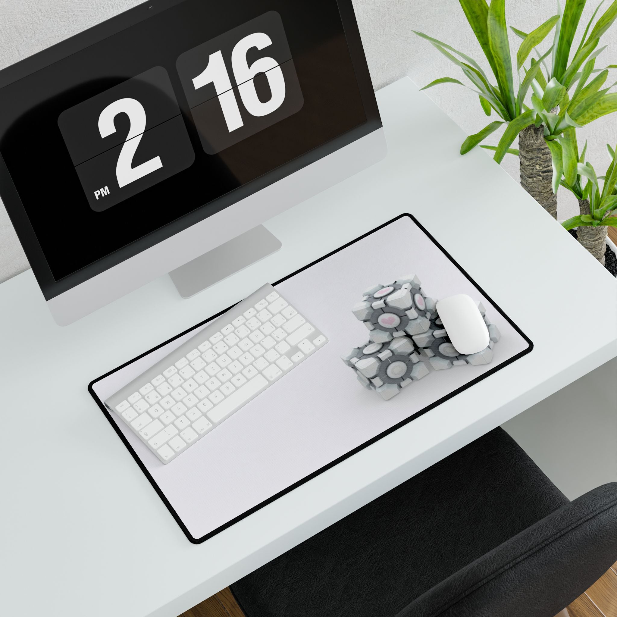 Portal Companion Cube Desk Mat | Gaming Mouse Pad for PC Setup