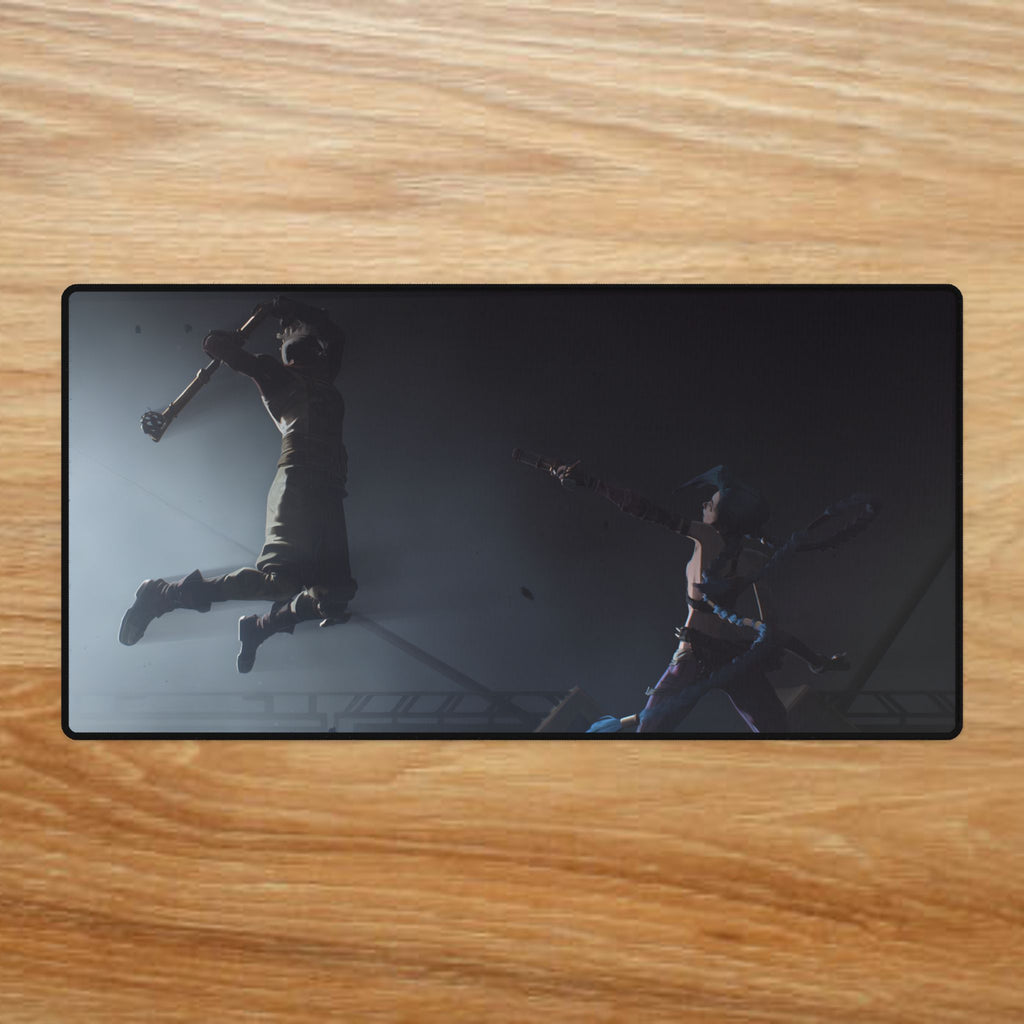 Ekko vs Jinx Arcane Desk Mat | XL Gaming Mouse Pad, Scratch Resistant