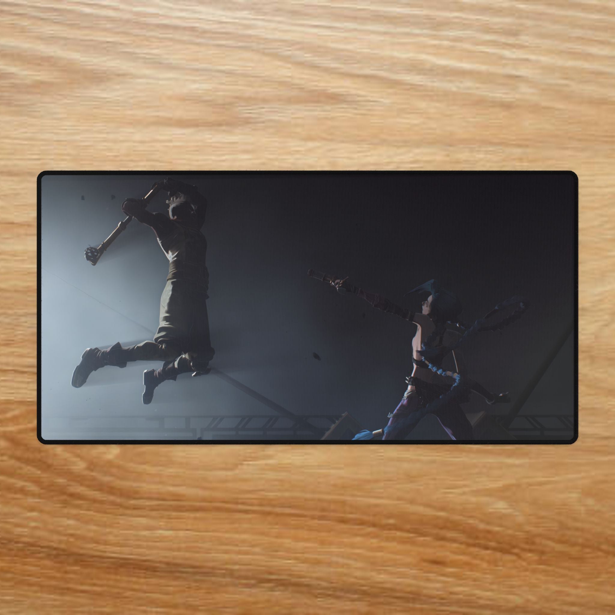 Ekko vs Jinx Arcane Desk Mat | XL Gaming Mouse Pad, Scratch Resistant