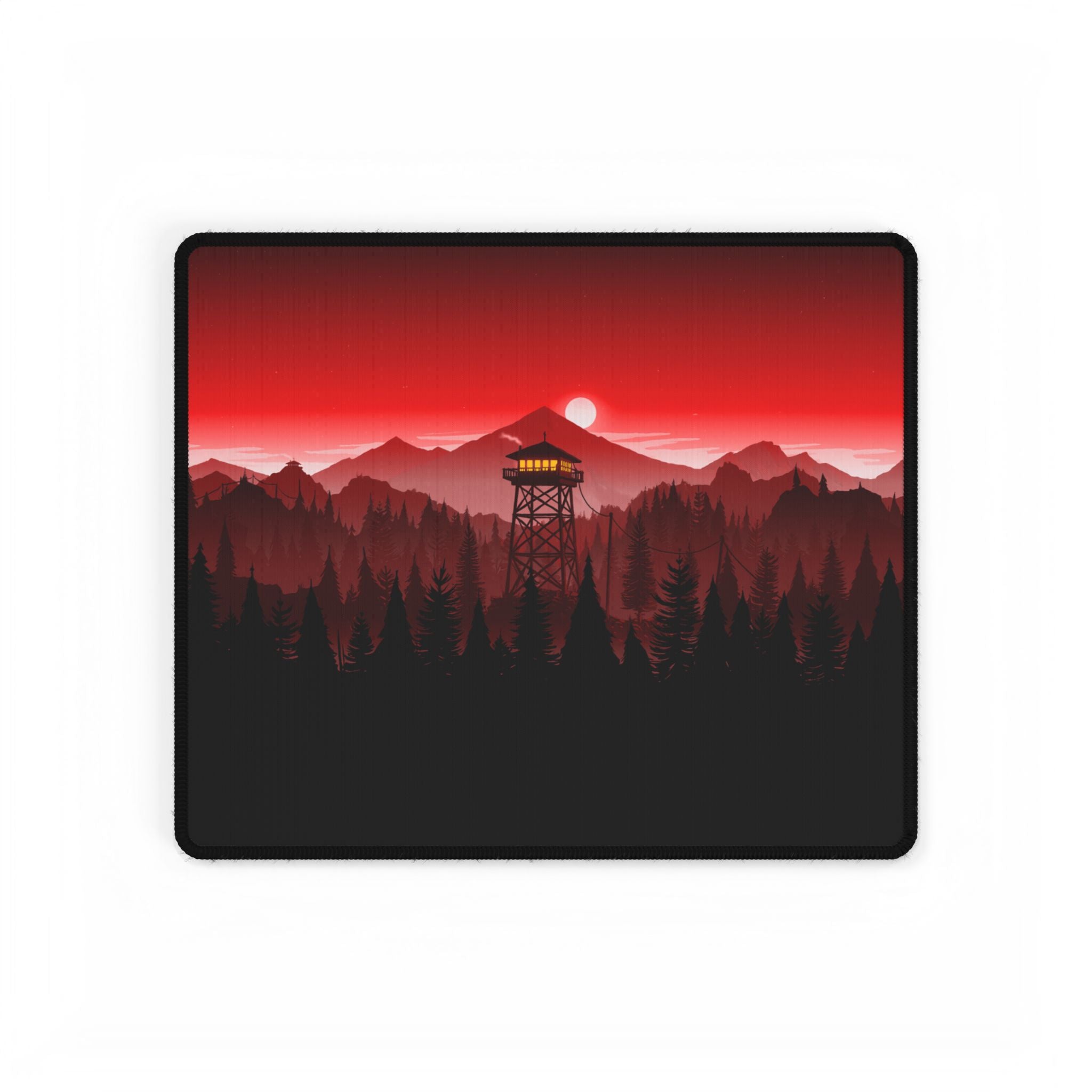 Firewatch Watchtower Landscape Game Desk Mats, Gaming Mouse Pad, Anti-Fray Large Work Mat, Computer Pad, Office Desk Accessories