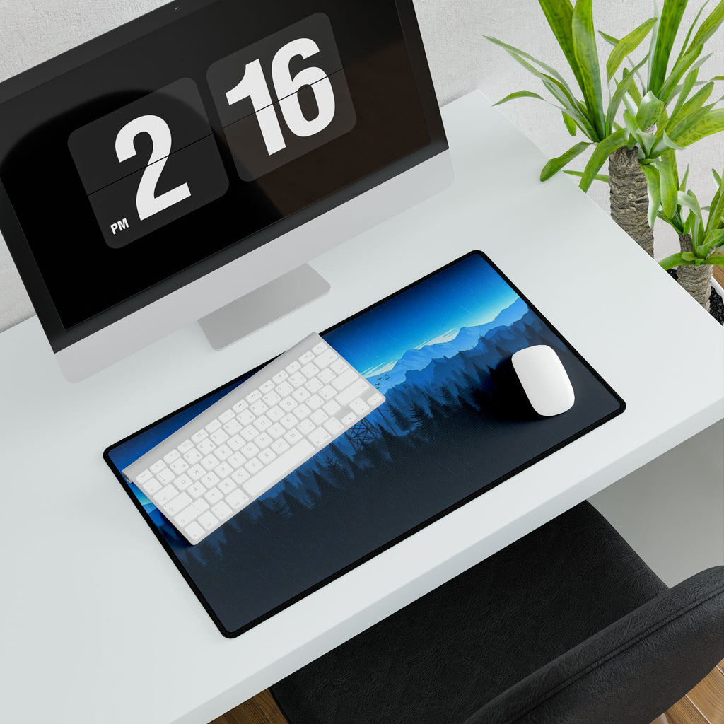Firewatch Desk Mat — Blue Forest Scenic gaming Mouse Pad