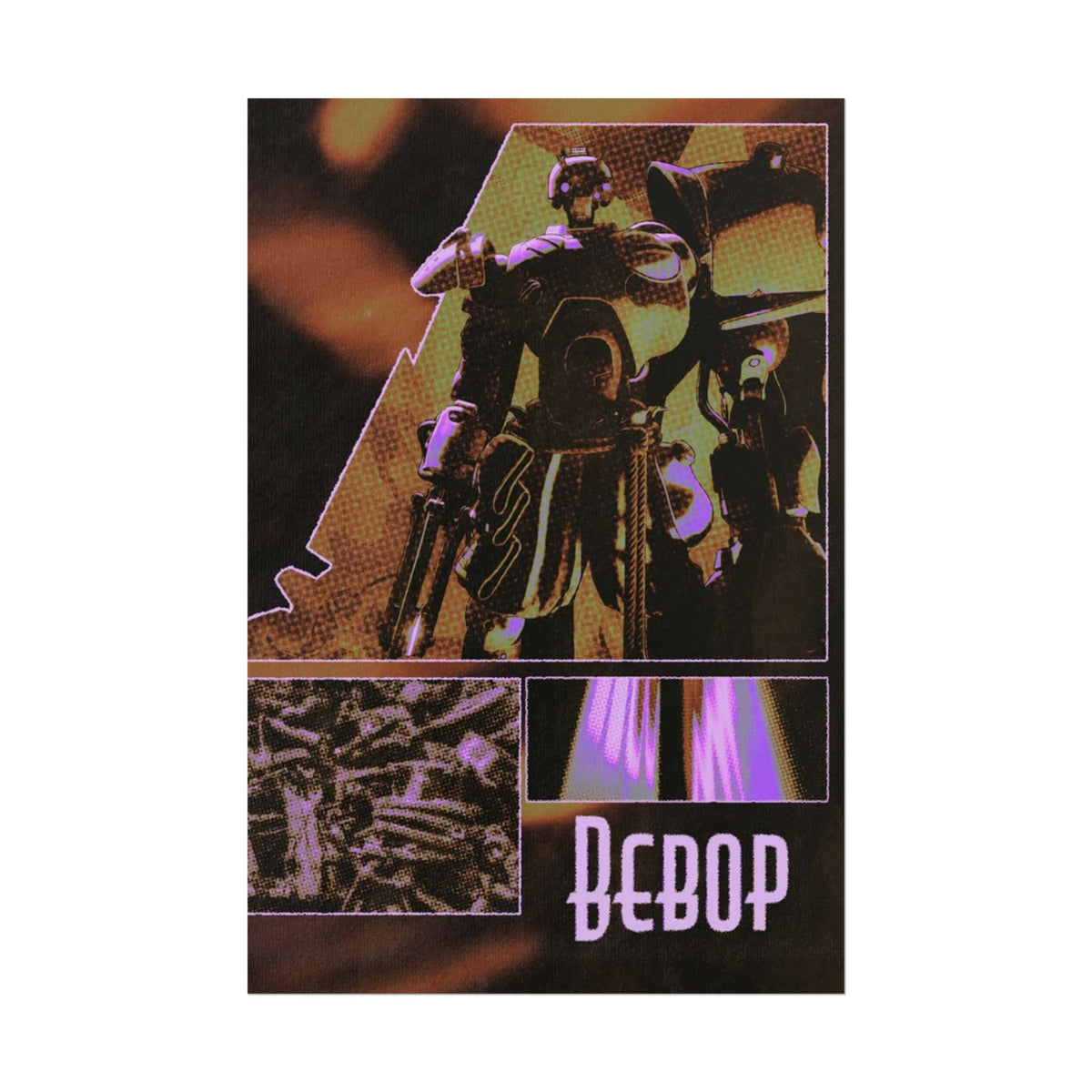 Bebop Deadlock Robot Poster Rolled Posters | Cyberpunk Mech Art, Neon Collage