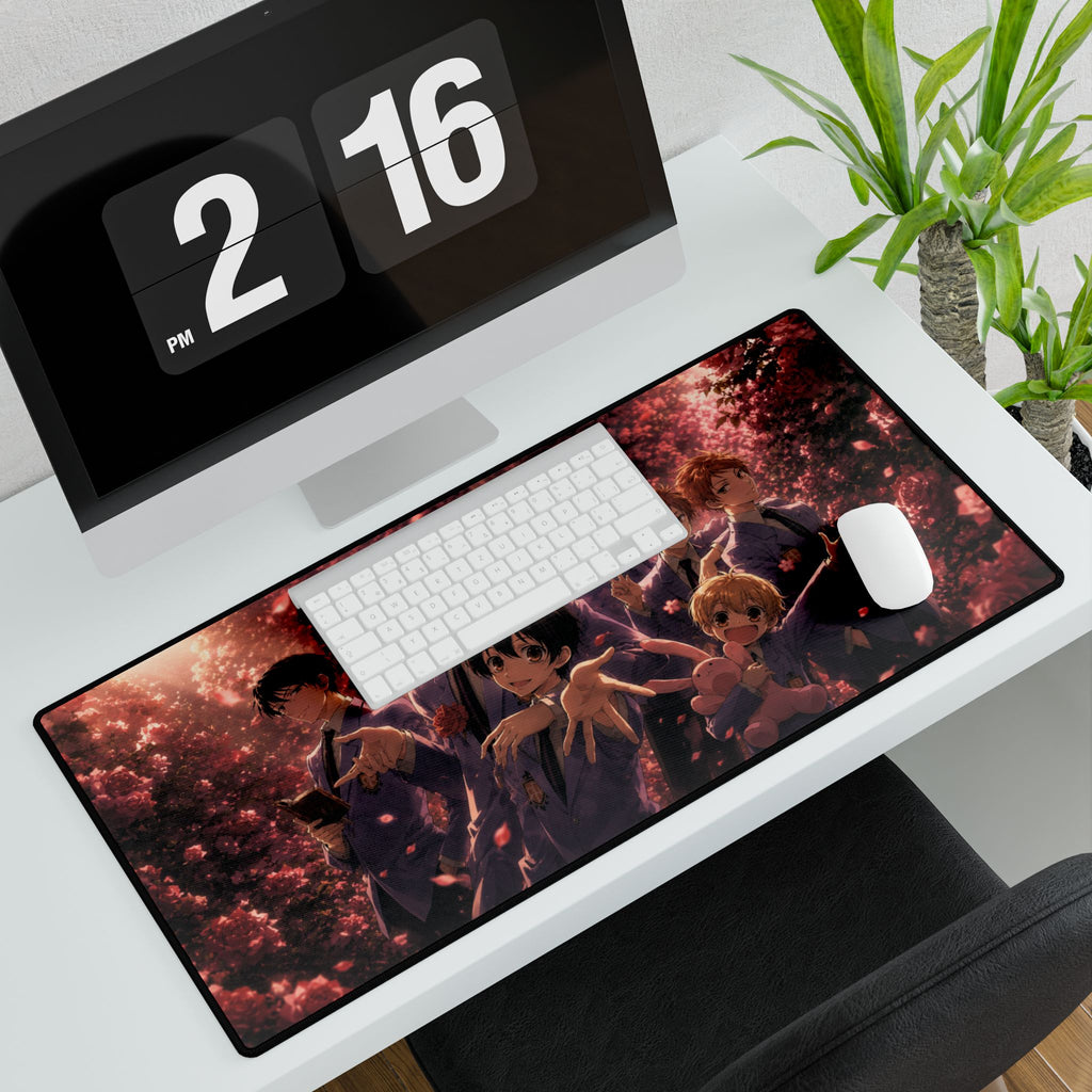Anime Group Portrait Desk Mat | Cherry Blossom Scene, Characters Mousepad