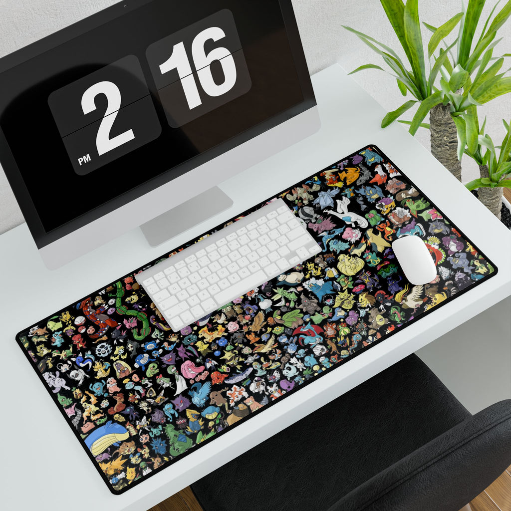 Pixel Monster Pattern Desk Mat | Large Gaming Mousepad
