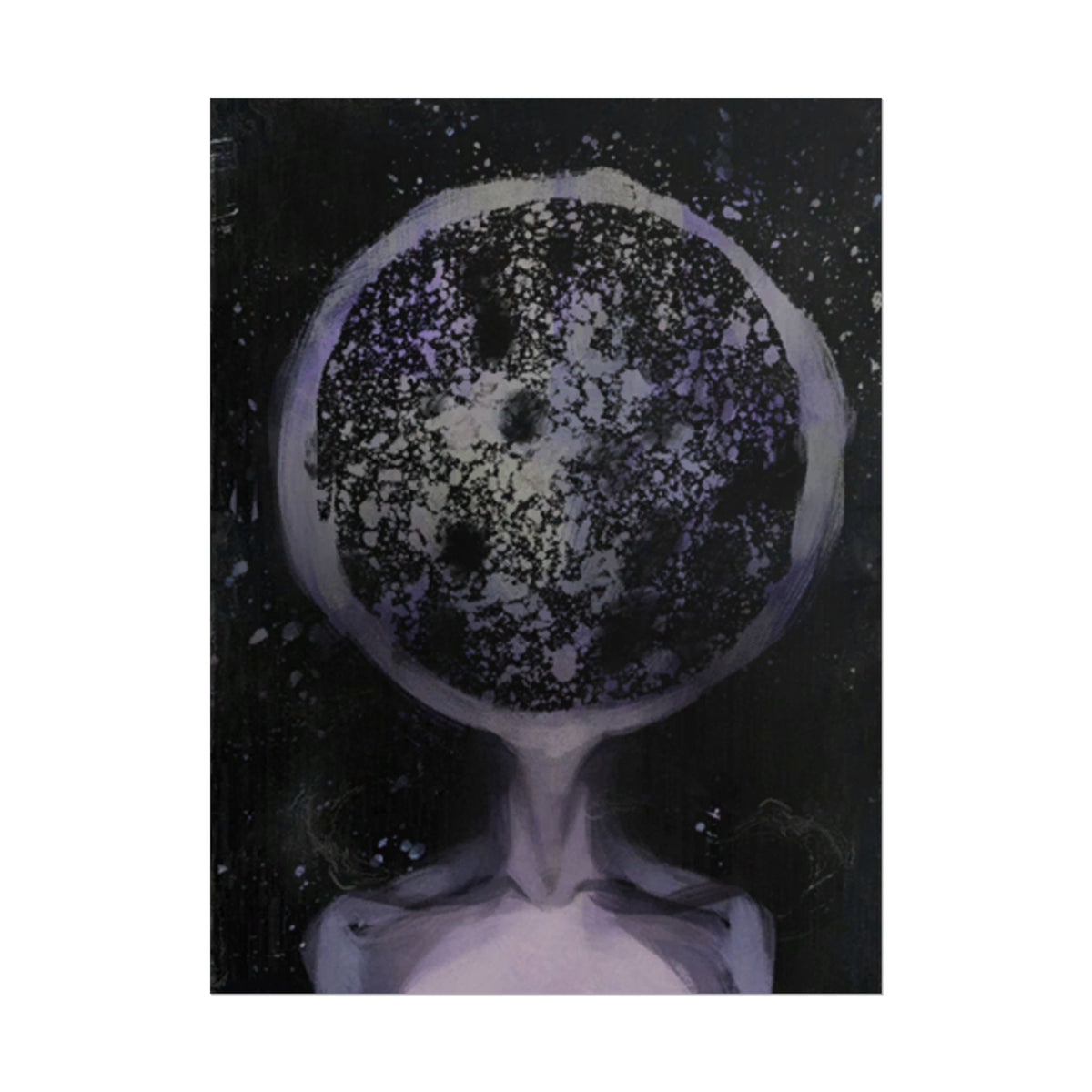Disco Elysium Inland Empire Surreal Moon Head Rolled Poster | Cosmic Skeleton Wall Decor