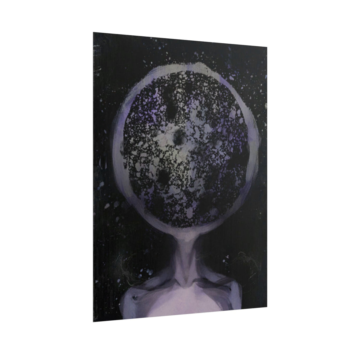 Disco Elysium Inland Empire Surreal Moon Head Rolled Poster | Cosmic Skeleton Wall Decor