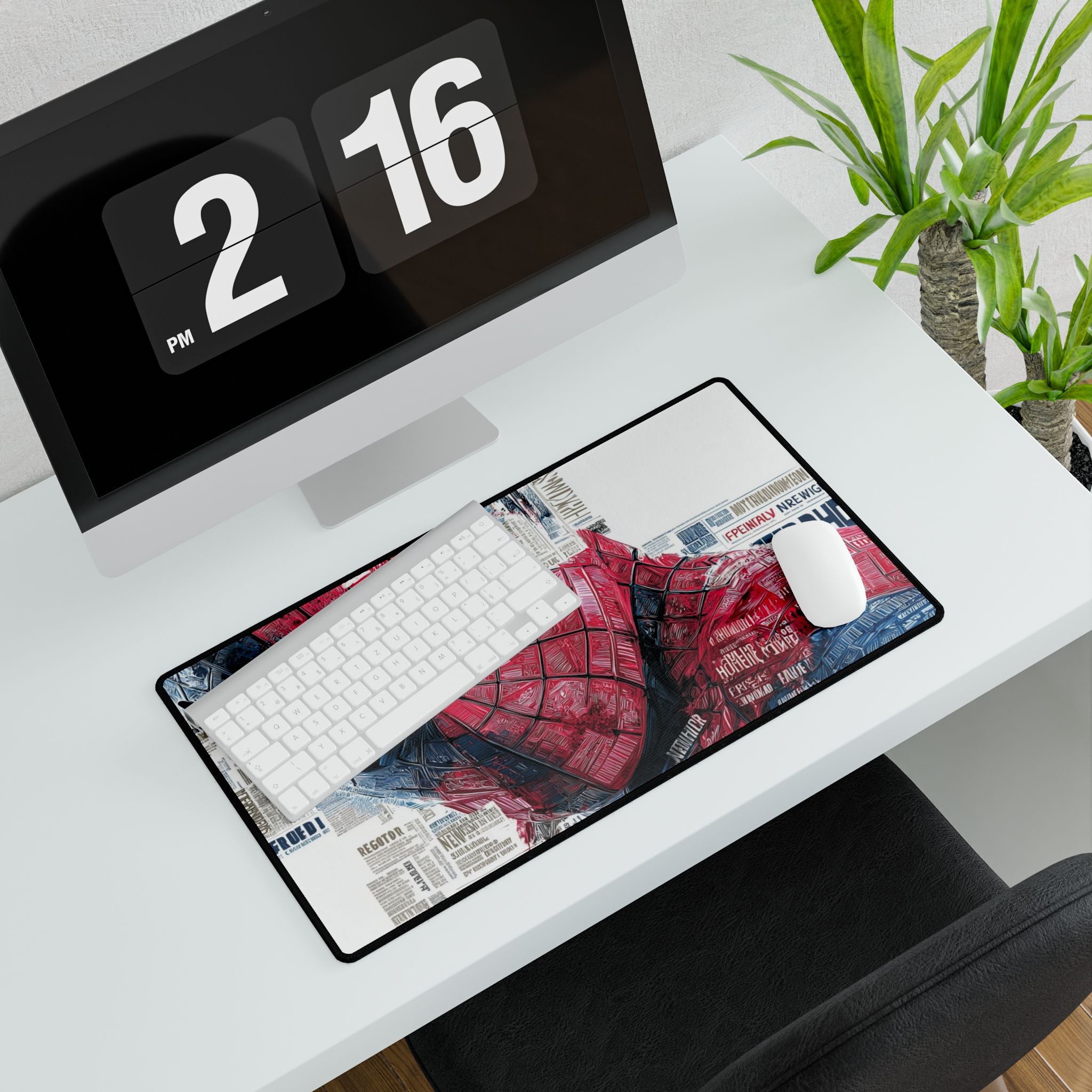 Comic Spider-Man Newspaper Masked Hero Desk Mat | XL Gaming Mouse Pad