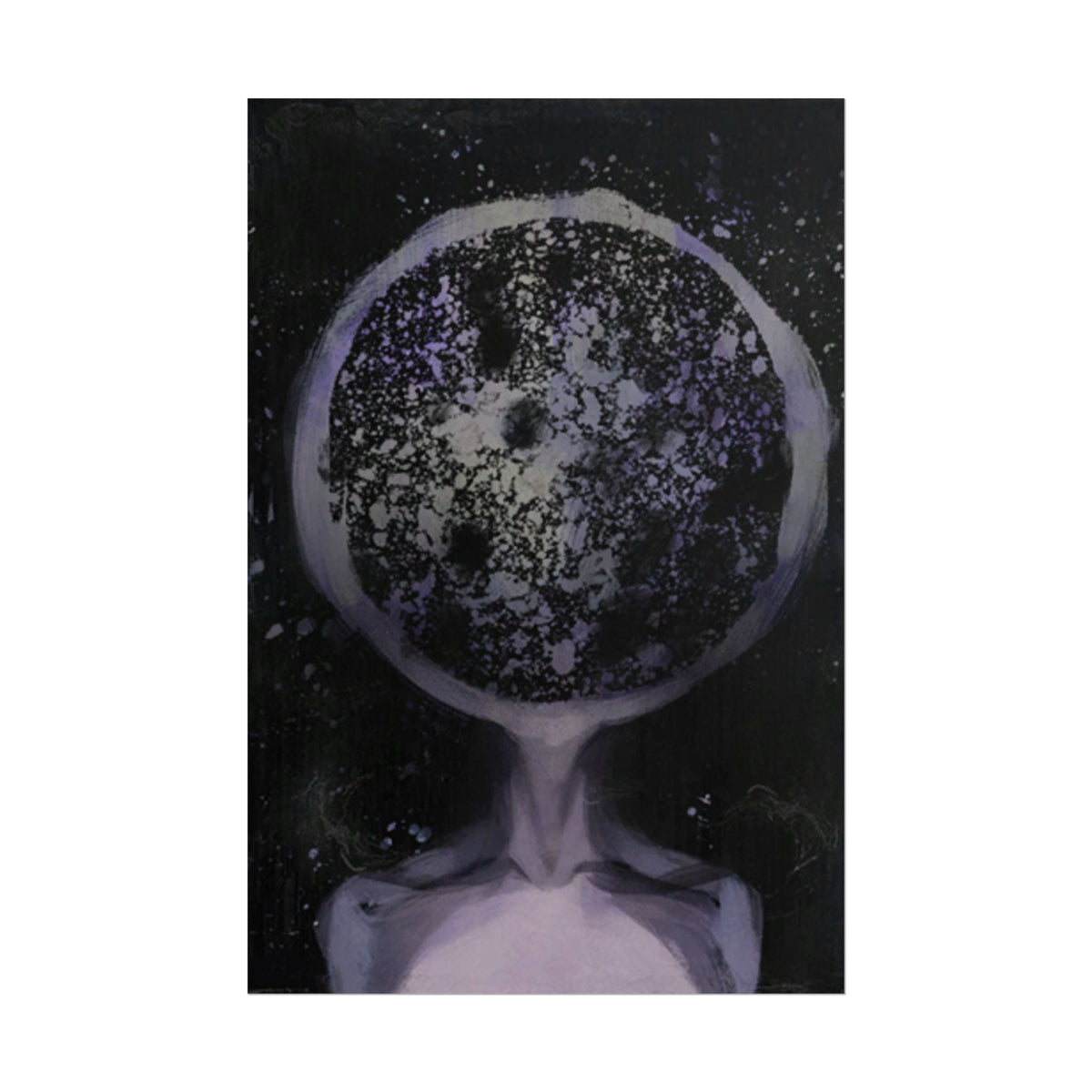 Disco Elysium Inland Empire Surreal Moon Head Rolled Poster | Cosmic Skeleton Wall Decor