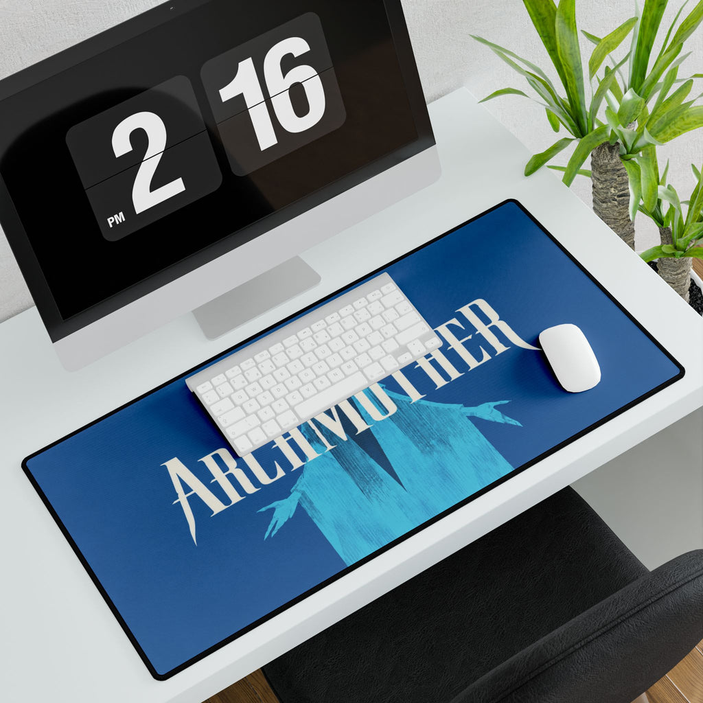 Deadlock Archmother Desk Mat, Blue Gothic Fantasy Mouse Pad, Non-Slip Gaming Desk Pad, Stitched Edges, 3 Sizes