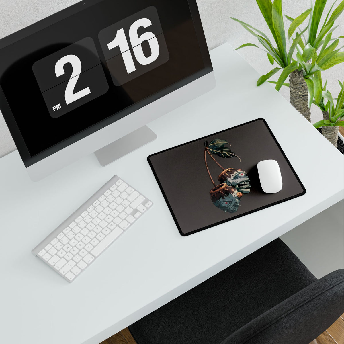 Wilted JJK Blue Roses Desk Mat | Dark Botanical Mousepad