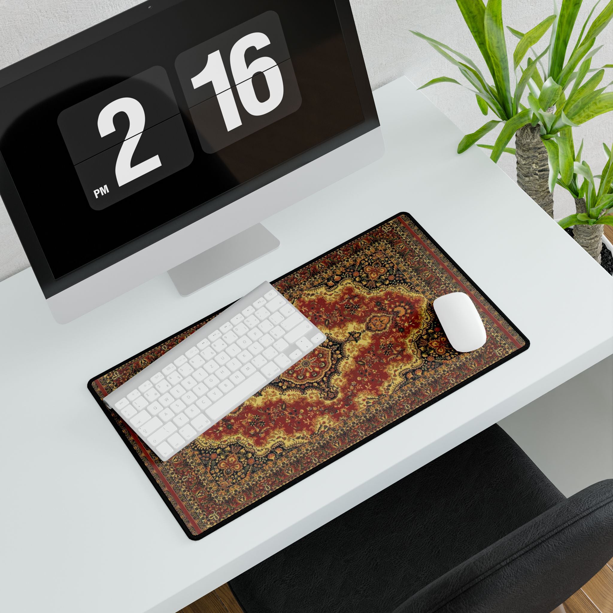 Red Persian Rug Desk Mat | Non-Slip Gaming & Office Mouse Pad, Three Sizes