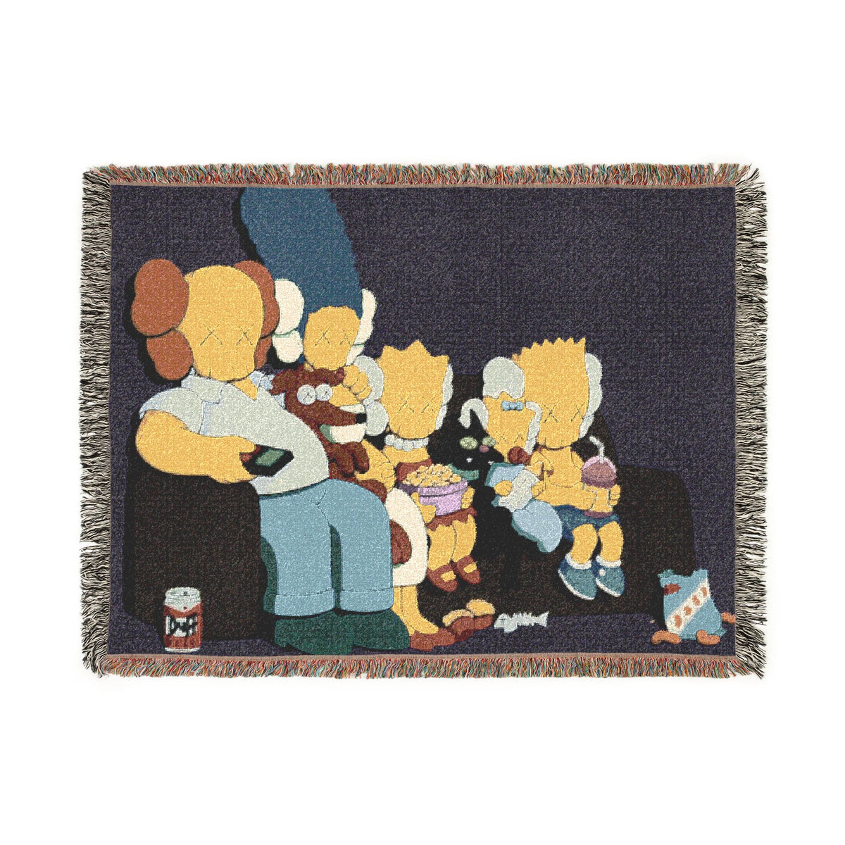 Simpsons Family Movie Night Woven Blanket | TV Cartoon Throw