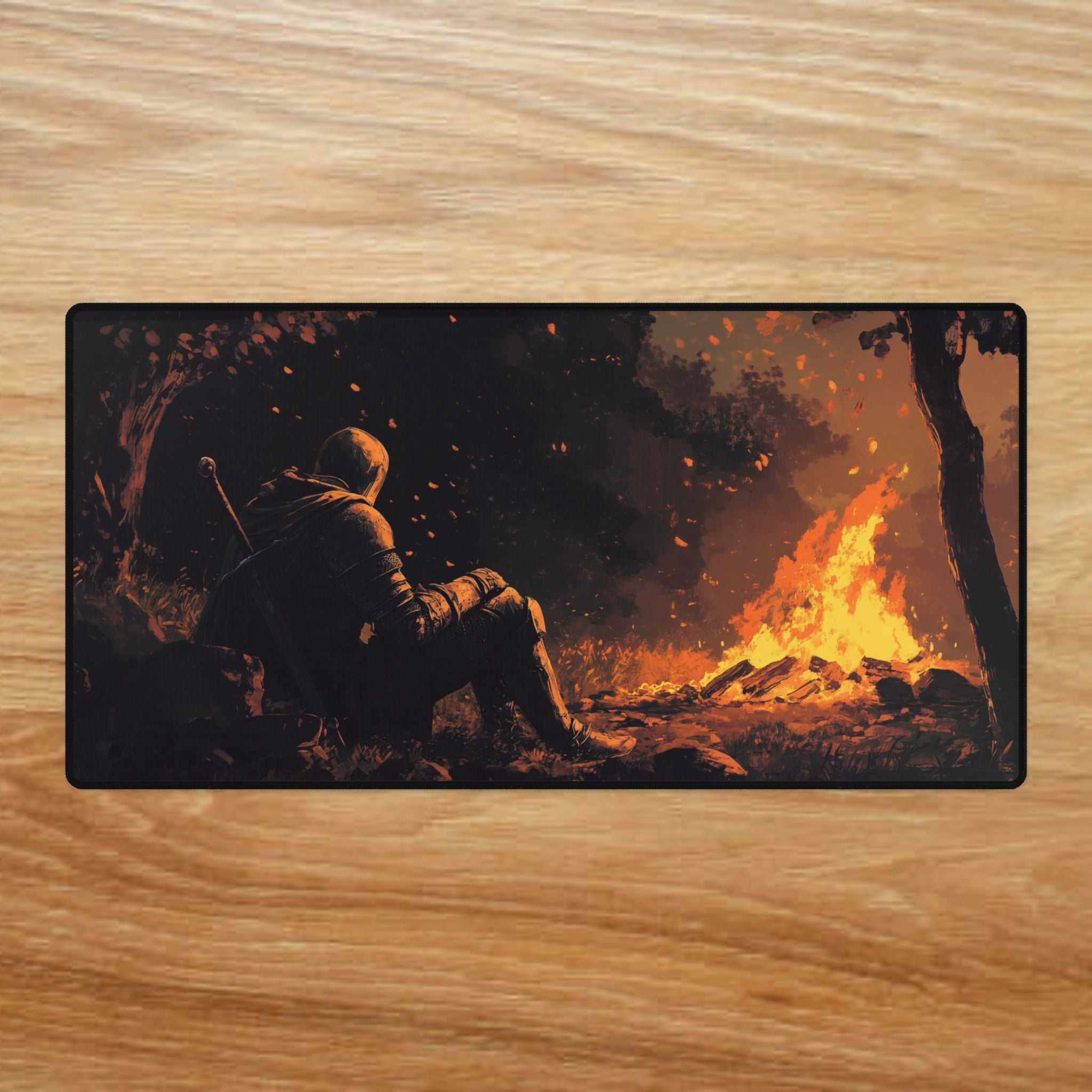 Knight's Rest by the Fire Dark Souls Desk Mat | XL Gaming Mouse Pad, Anti-Fray