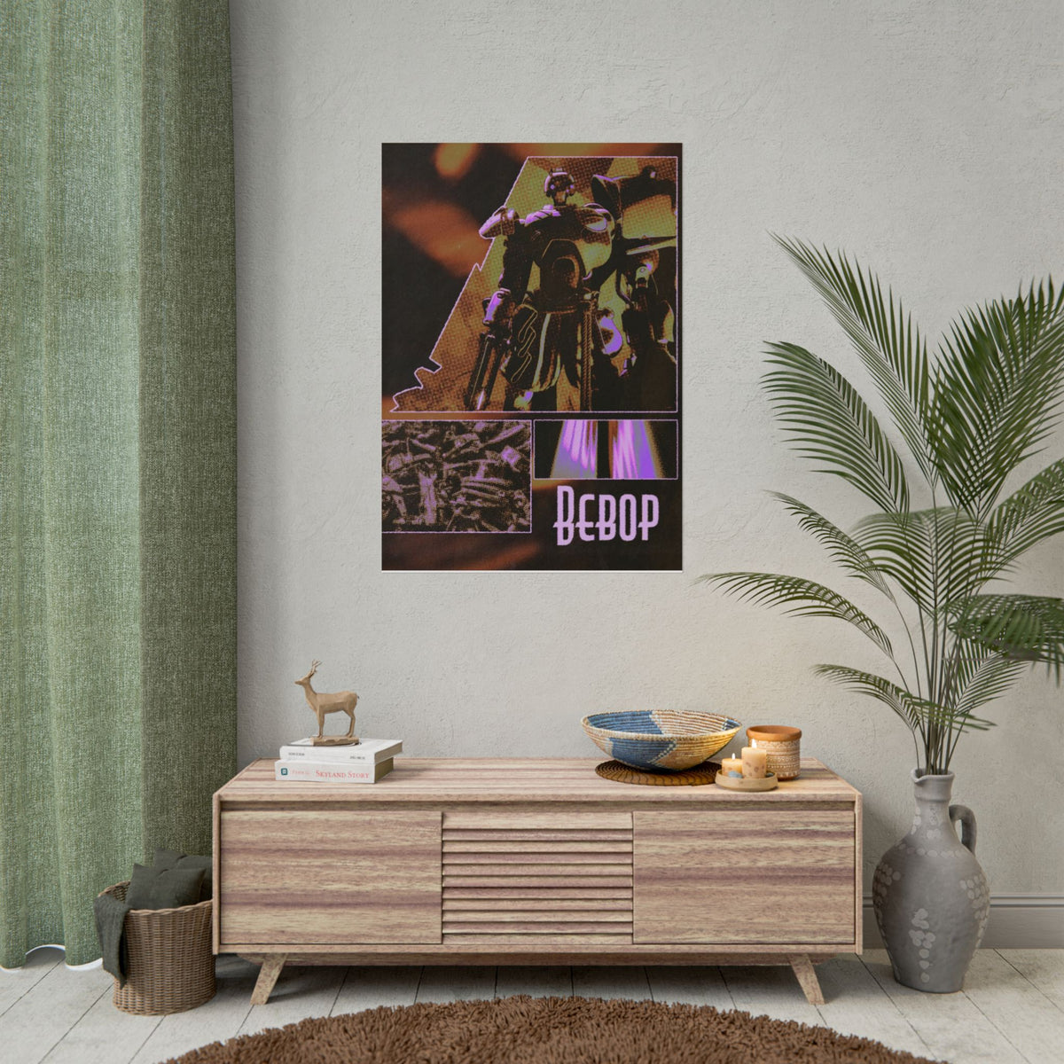 Bebop Deadlock Robot Poster Rolled Posters | Cyberpunk Mech Art, Neon Collage