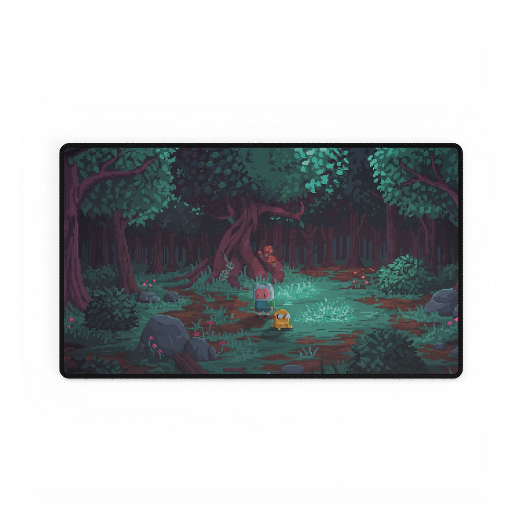 Mystical Forest Night Desk Mat | Pixel Art Woodland Scene