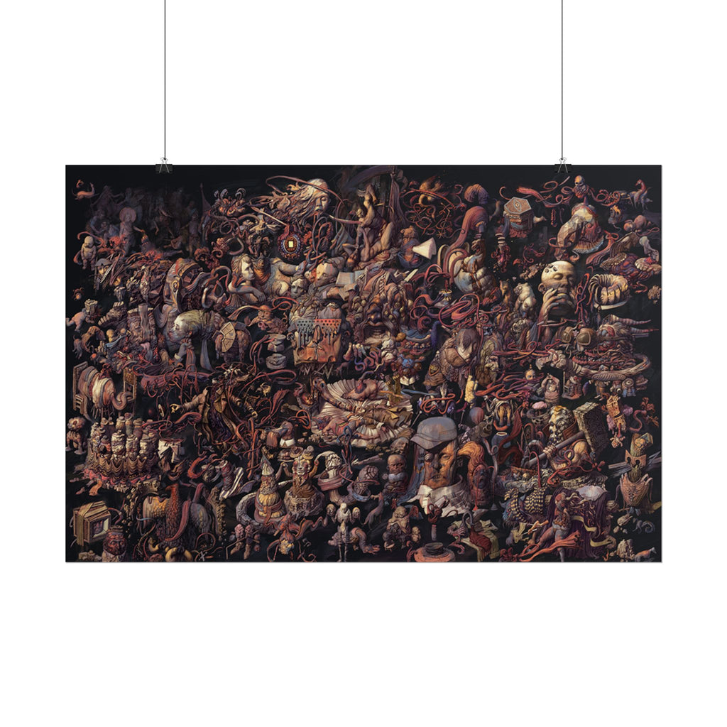 Thought Cabinet Poster, Disco Elysium Inspired Wall Art, Dark Surreal Collage Print, Detective RPG Decor, Rolled Fine Art Poster