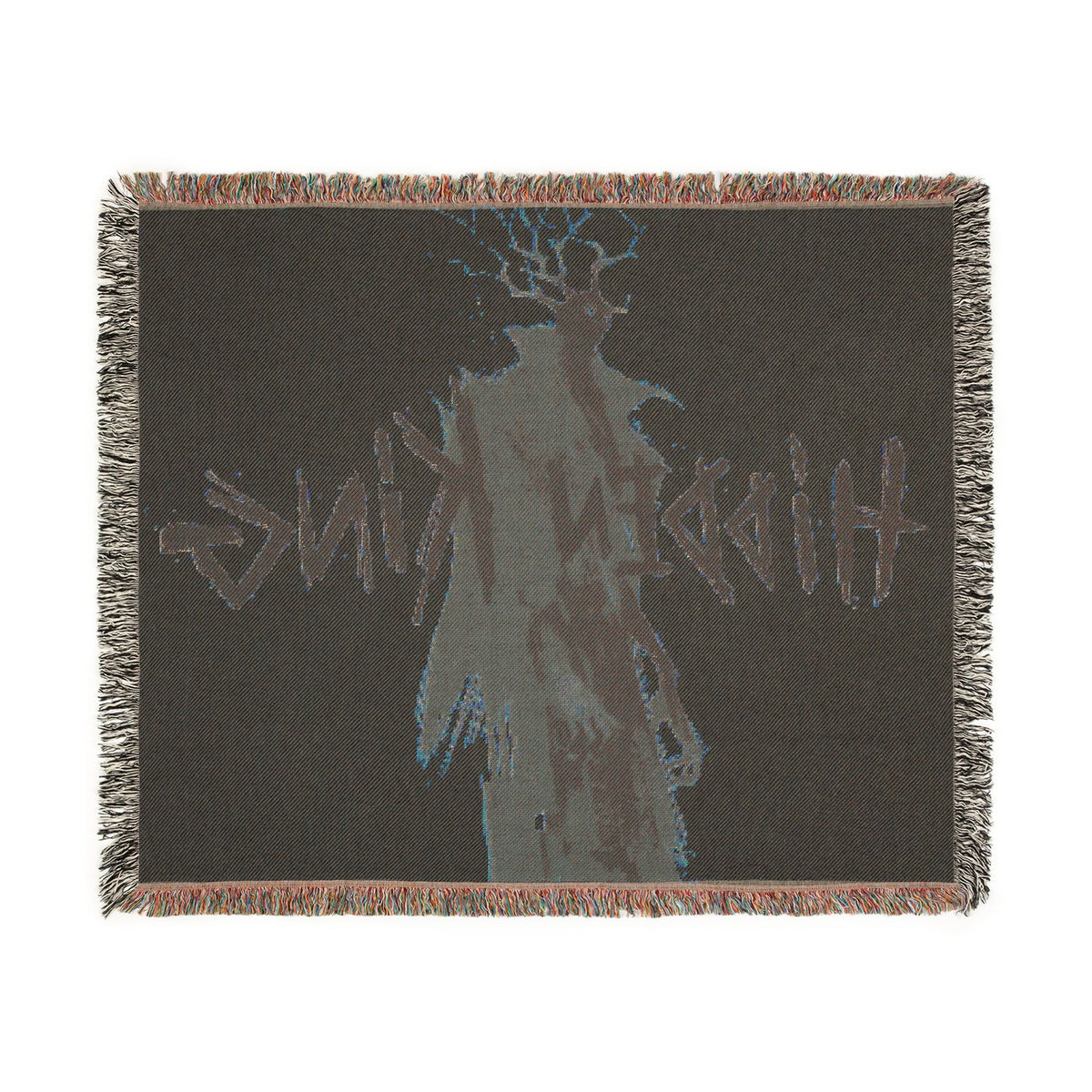 Deadlock - Hidden King woven blanket | dark fantasy silhouette, gothic typography