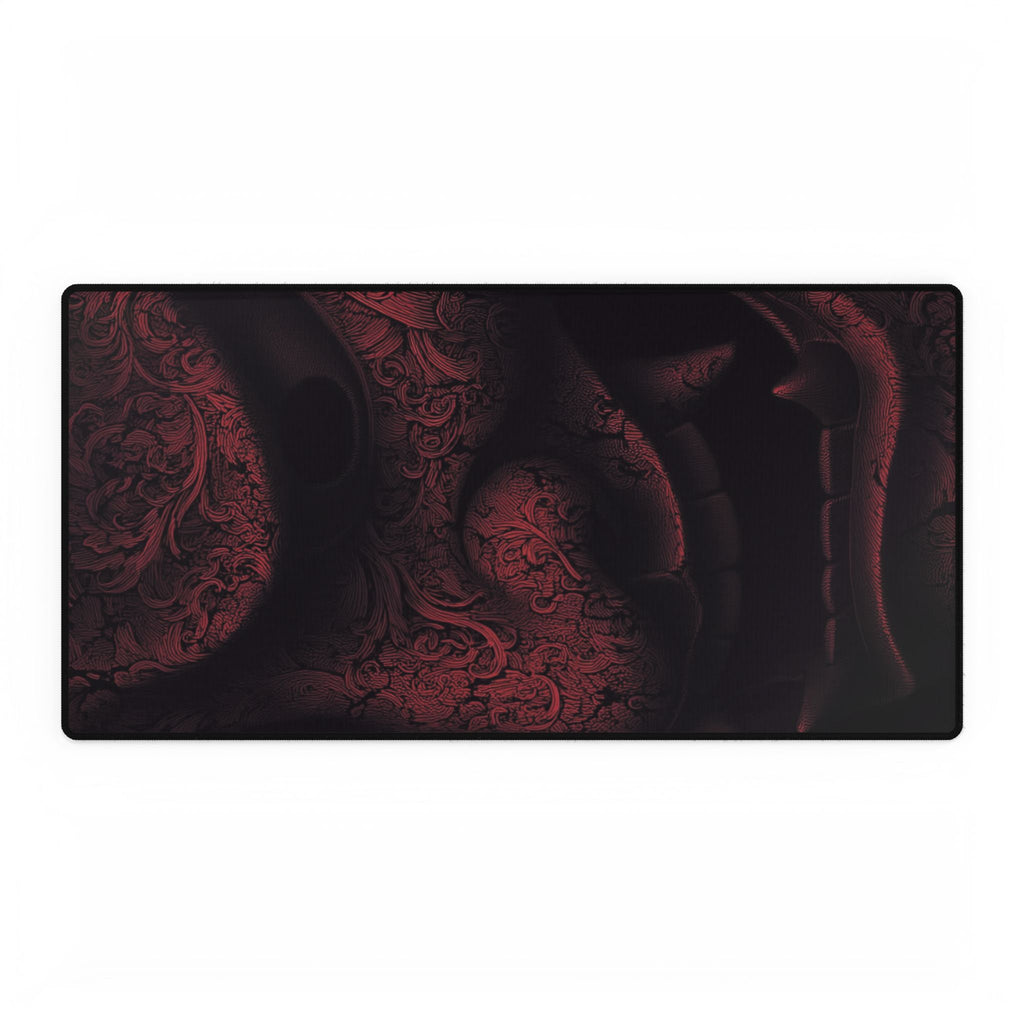 Red Velvet Oni Pattern Desk Mat | Large Gaming Mousepad