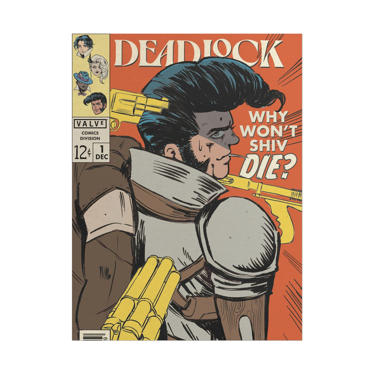 Shiv Deadlock Comic Cover Rolled Poster | Retro Superhero Pop Art
