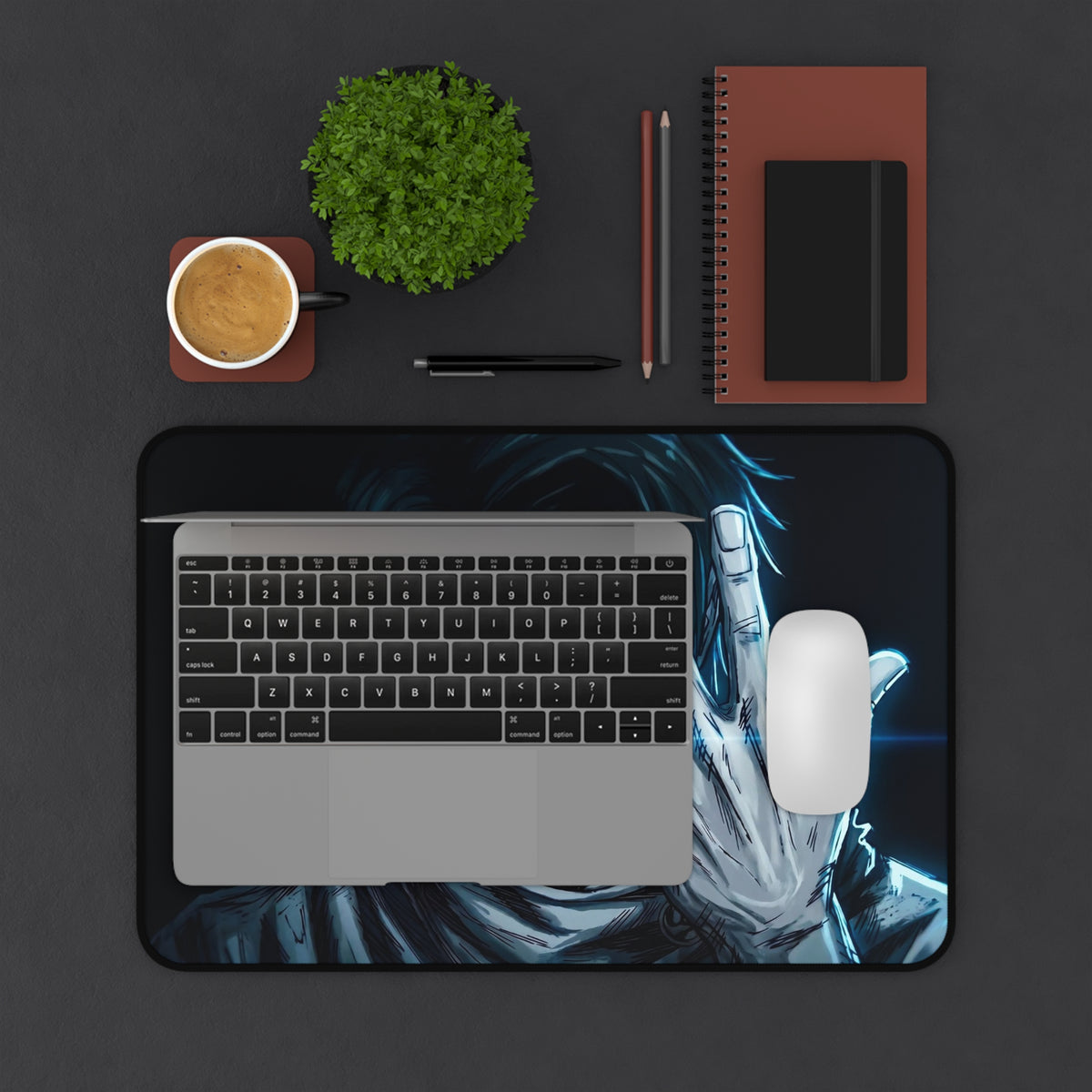 Yuta Okkotsu Desk Mat, JJK Anime Mousepad, Blue Energy Gaming Desk Pad, Jujutsu Kaisen Manga Style XL Mouse Mat, Anime Gamer Gift