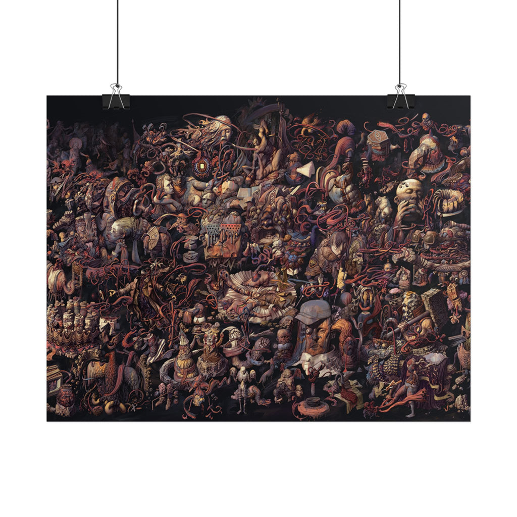 Thought Cabinet Poster, Disco Elysium Inspired Wall Art, Dark Surreal Collage Print, Detective RPG Decor, Rolled Fine Art Poster