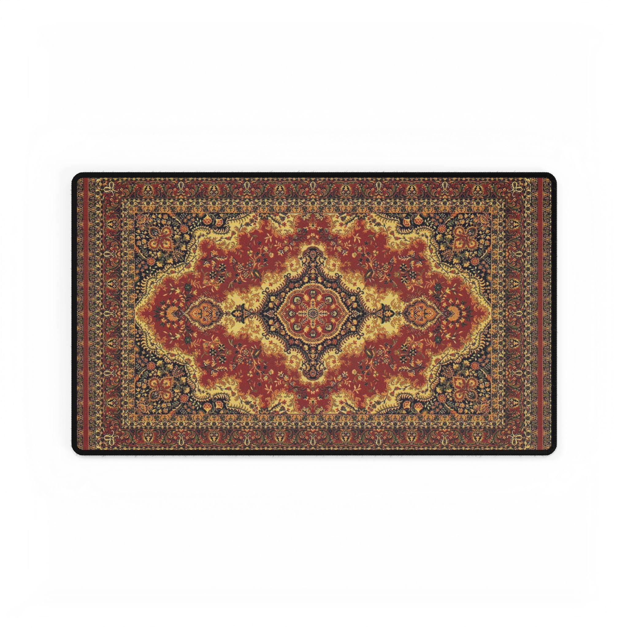 Red Persian Rug Desk Mat | Non-Slip Gaming & Office Mouse Pad, Three Sizes