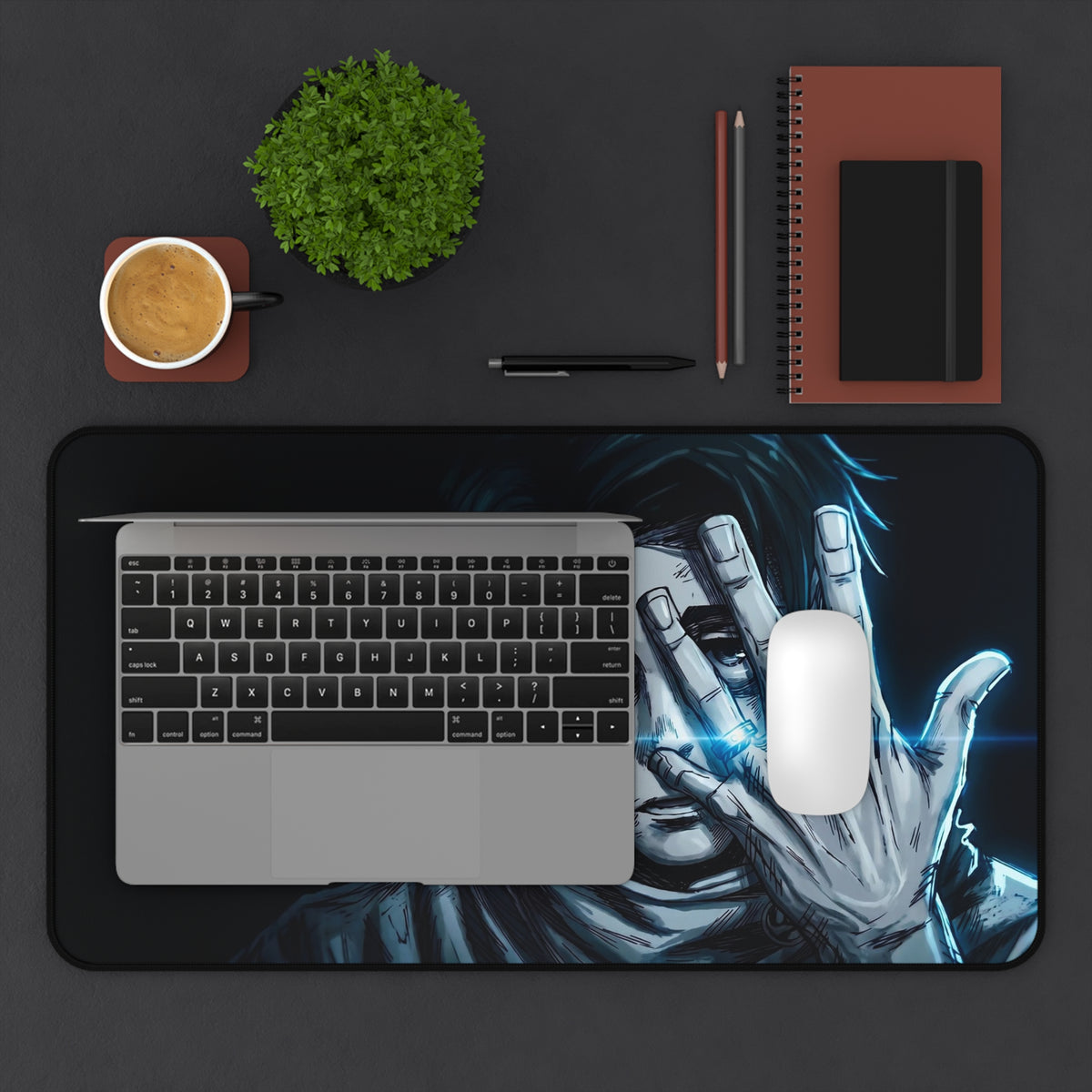 Yuta Okkotsu Desk Mat, JJK Anime Mousepad, Blue Energy Gaming Desk Pad, Jujutsu Kaisen Manga Style XL Mouse Mat, Anime Gamer Gift