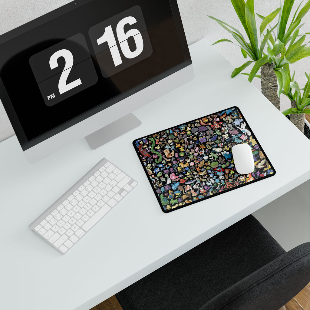 Pixel Monster Pattern Desk Mat | Large Gaming Mousepad