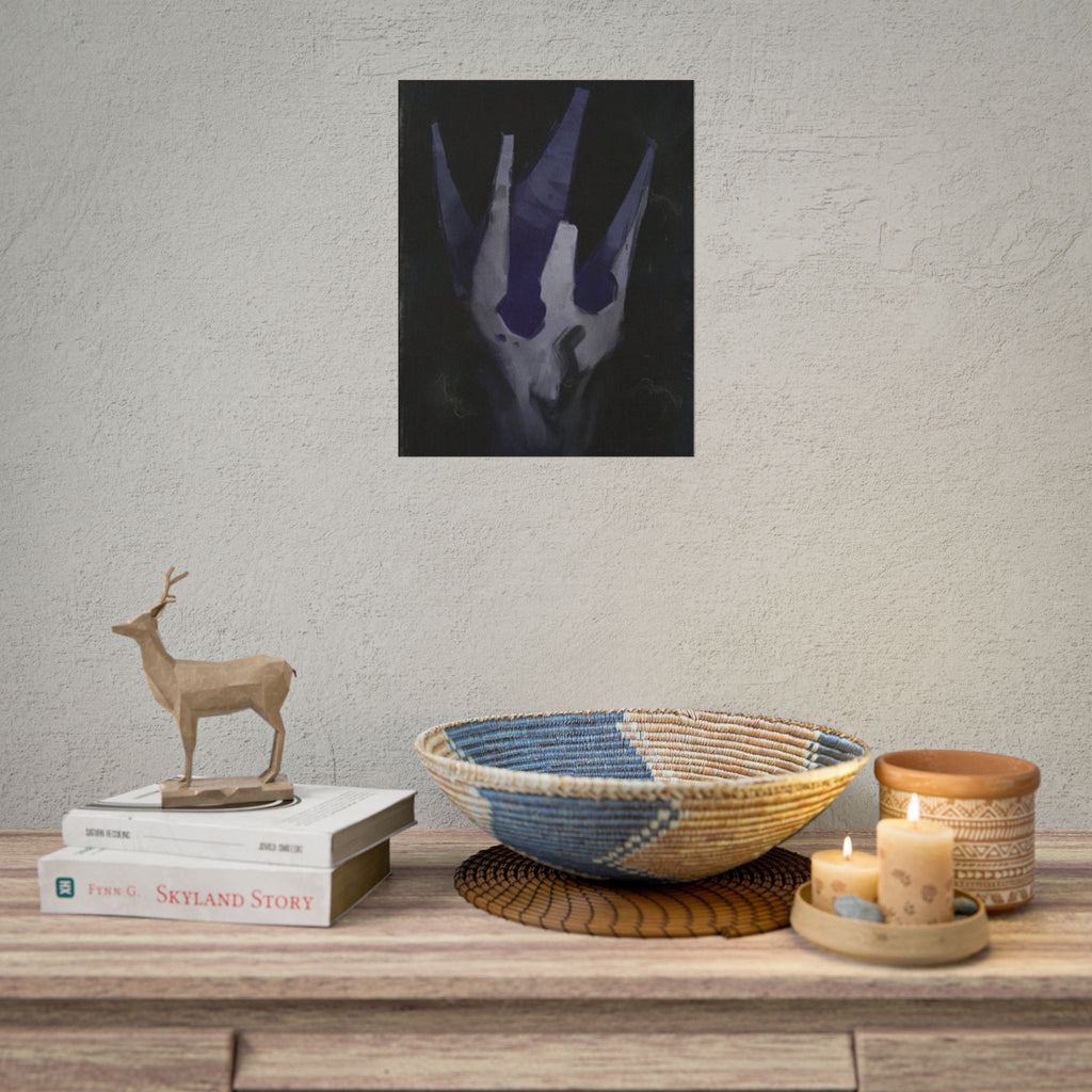 Disco Elysium Volition Poster, Moody Gaming Wall Art, Dark Indigo Giclée Print, Rolled Poster