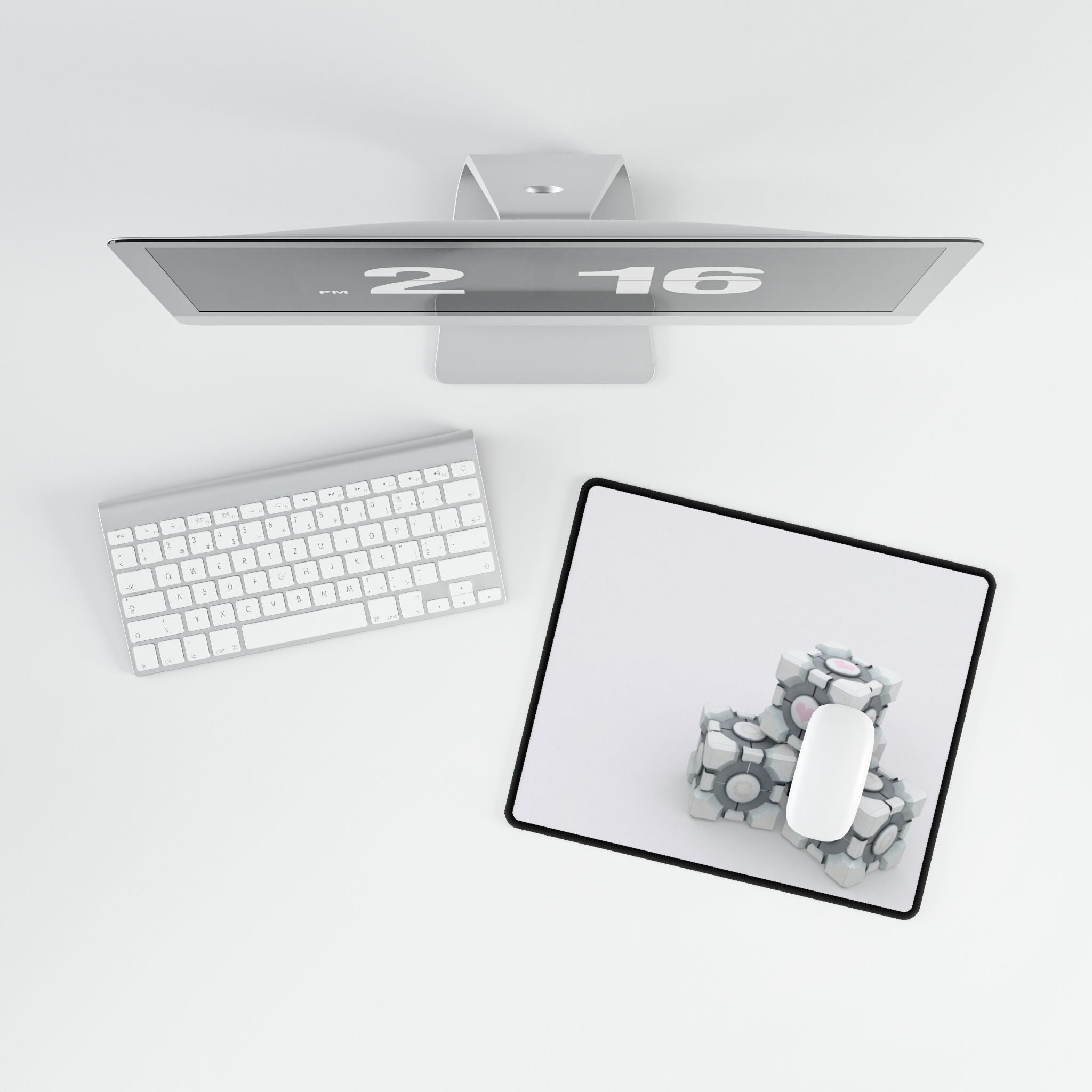 Portal Companion Cube Desk Mat | Gaming Mouse Pad for PC Setup
