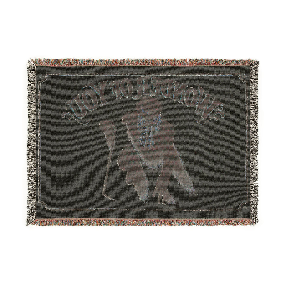 Wonder of You woven blanket | vintage performer illustration, retro typography