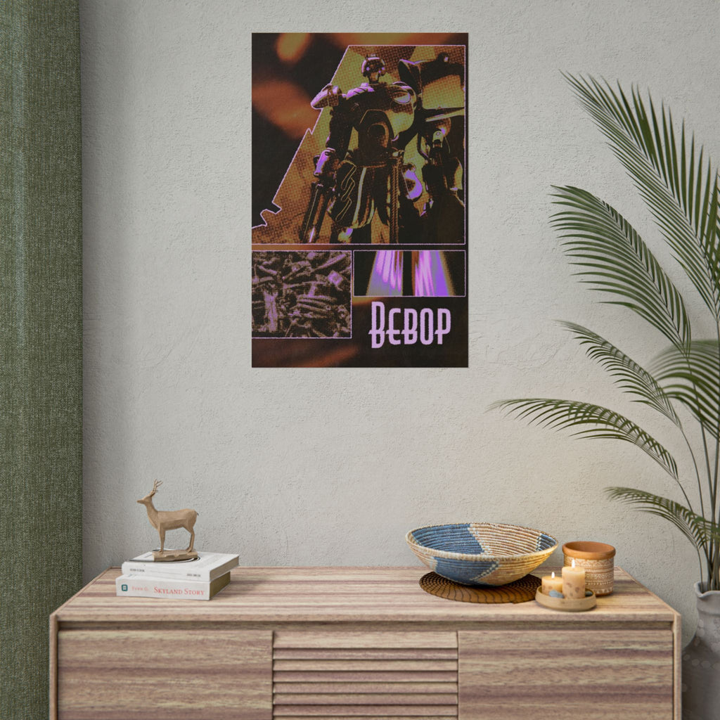 Bebop Deadlock Robot Poster Rolled Posters | Cyberpunk Mech Art, Neon Collage