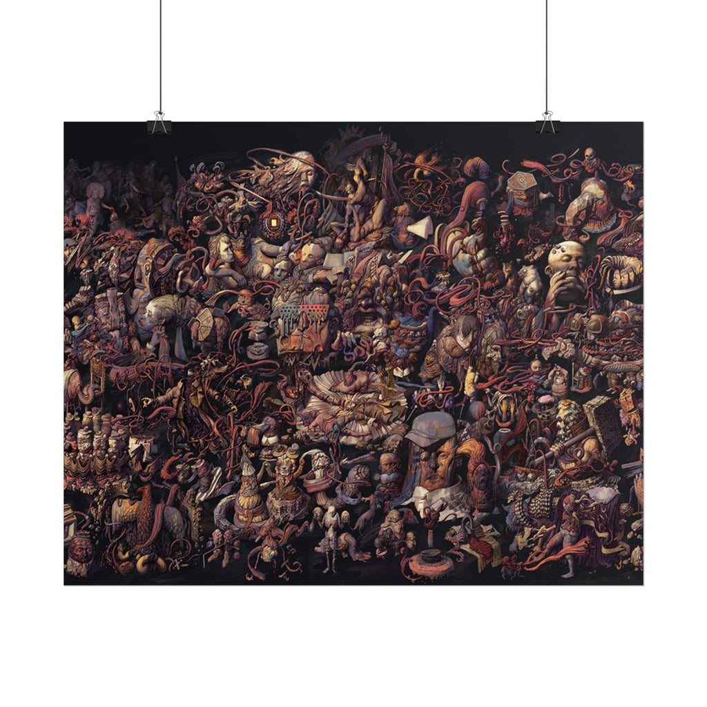 Thought Cabinet Poster, Disco Elysium Inspired Wall Art, Dark Surreal Collage Print, Detective RPG Decor, Rolled Fine Art Poster