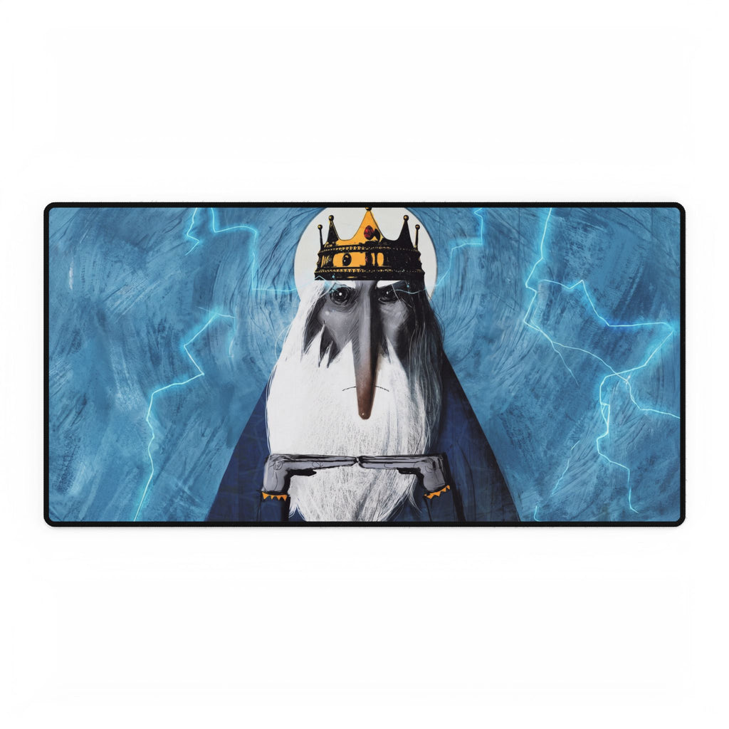 Penguin King illustration Desk Mat | Gaming Mousepad, Lightning Background