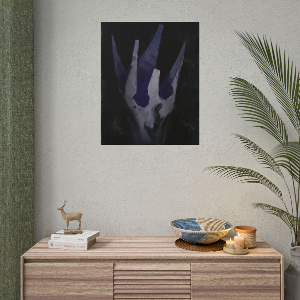 Disco Elysium Volition Poster, Moody Gaming Wall Art, Dark Indigo Giclée Print, Rolled Poster