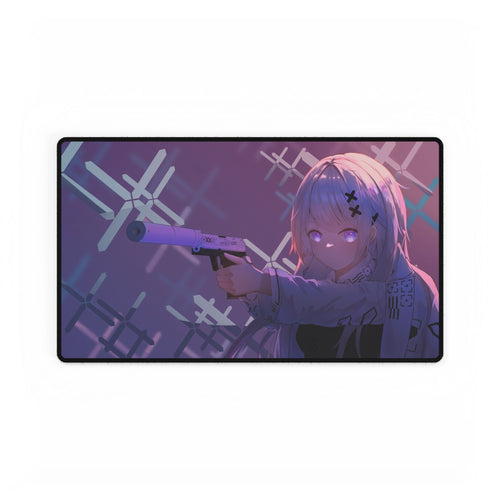 Anime Girl with Gun Desk Mat | Large Extended Gaming Mouse Pad