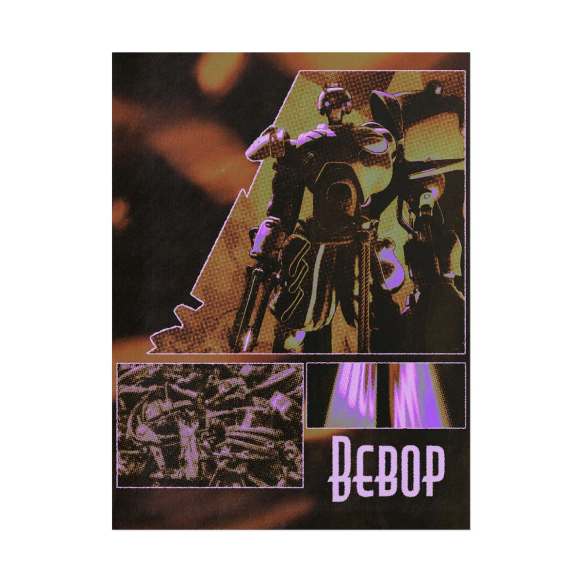 Bebop Deadlock Robot Poster Rolled Posters | Cyberpunk Mech Art, Neon Collage