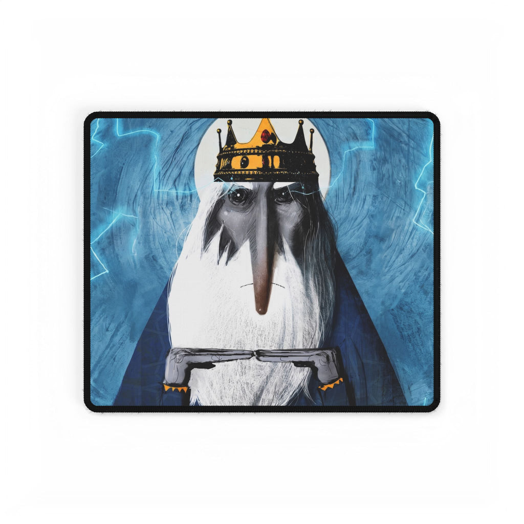 Penguin King illustration Desk Mat | Gaming Mousepad, Lightning Background