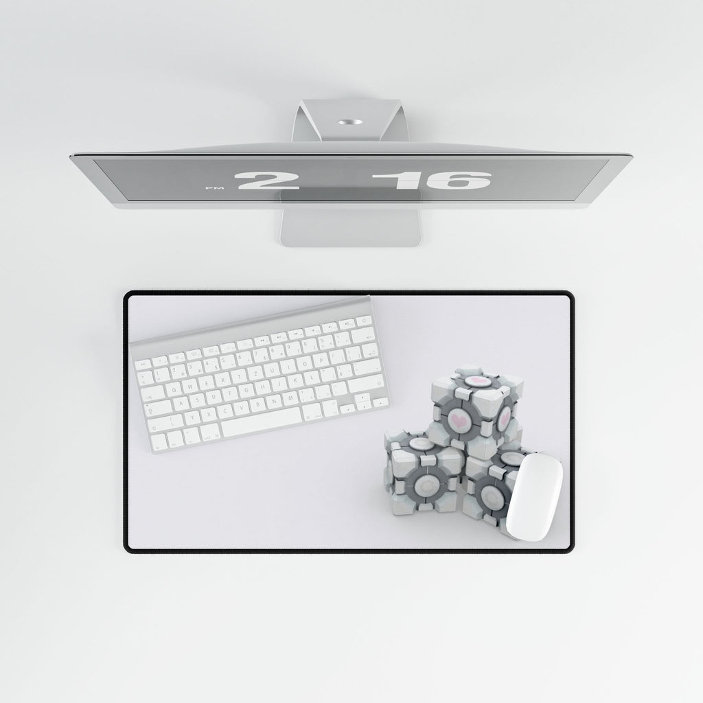 Portal Companion Cube Desk Mat | Gaming Mouse Pad for PC Setup