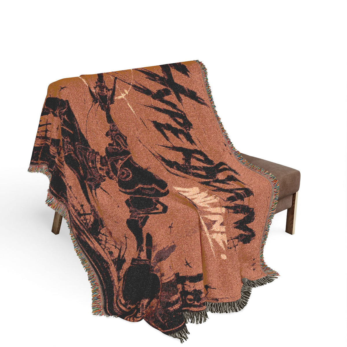 Deadlock Bepop Hyper Beam Woven Blanket, 100% Cotton Throw with Fringe, Vintage Gaming Decor, Gamer Gift