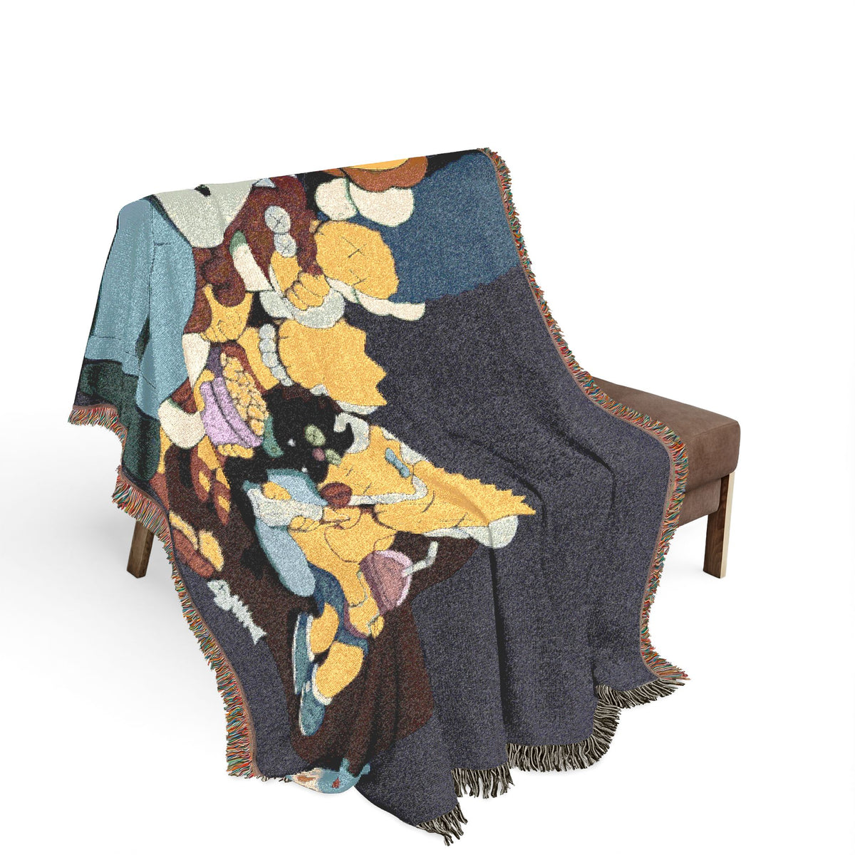 Simpsons Family Movie Night Woven Blanket | TV Cartoon Throw
