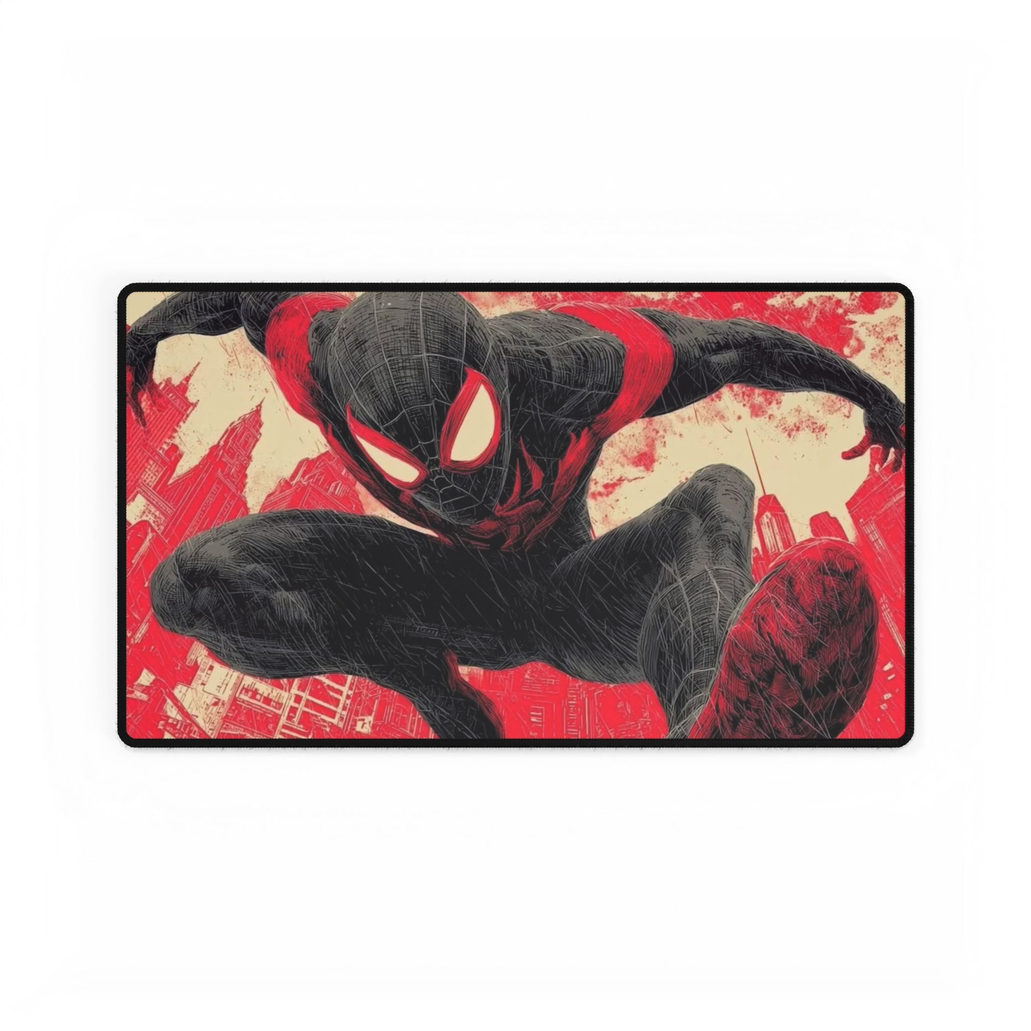 Miles Morales Spider-Man Desk Mat | Black & Red XL Gaming Mousepad