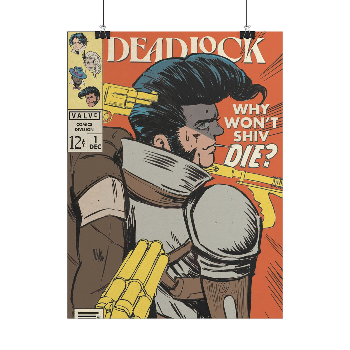 Shiv Deadlock Comic Cover Rolled Poster | Retro Superhero Pop Art