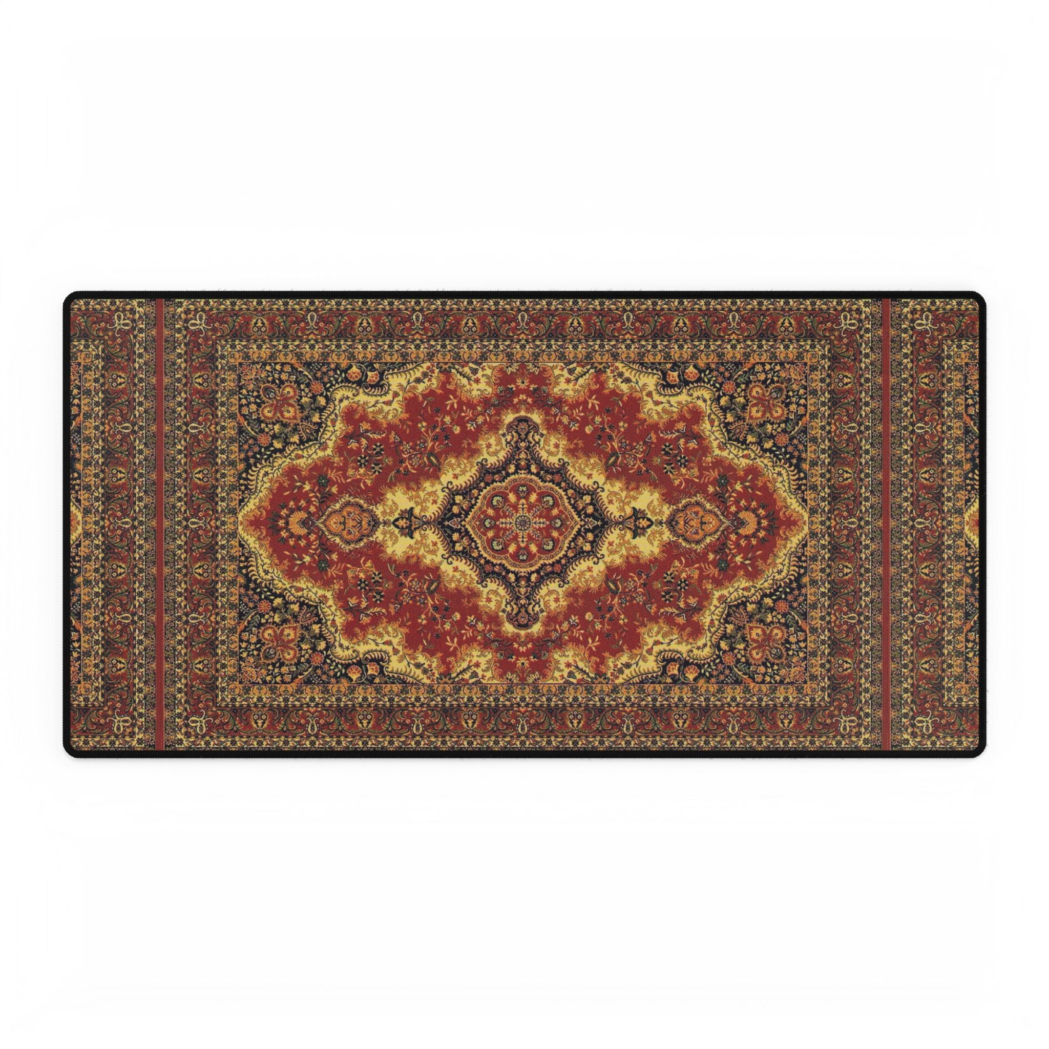 Red Persian Rug Desk Mat | Non-Slip Gaming & Office Mouse Pad, Three Sizes
