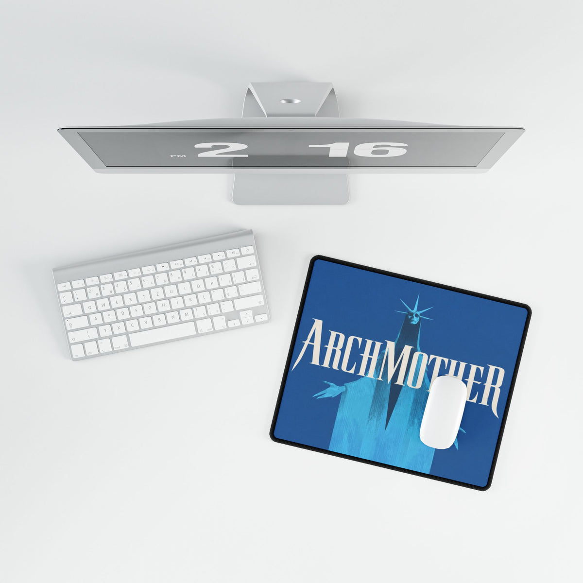 Deadlock Archmother Desk Mat, Blue Gothic Fantasy Mouse Pad, Non-Slip Gaming Desk Pad, Stitched Edges, 3 Sizes