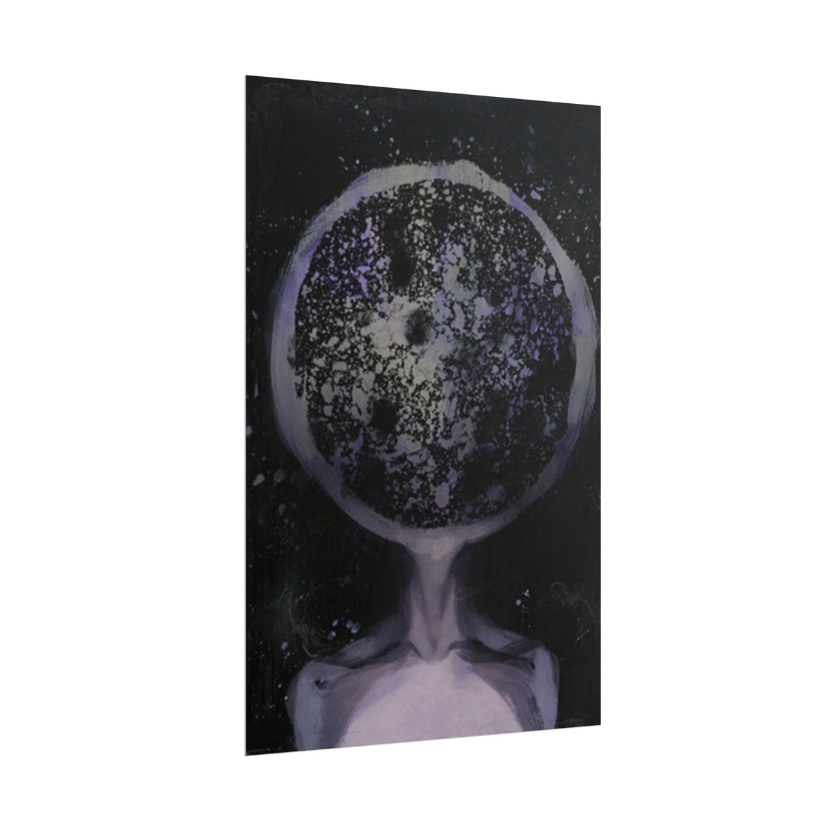 Disco Elysium Inland Empire Surreal Moon Head Rolled Poster | Cosmic Skeleton Wall Decor