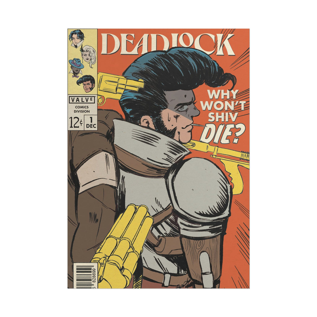 Shiv Deadlock Comic Cover Rolled Poster | Retro Superhero Pop Art