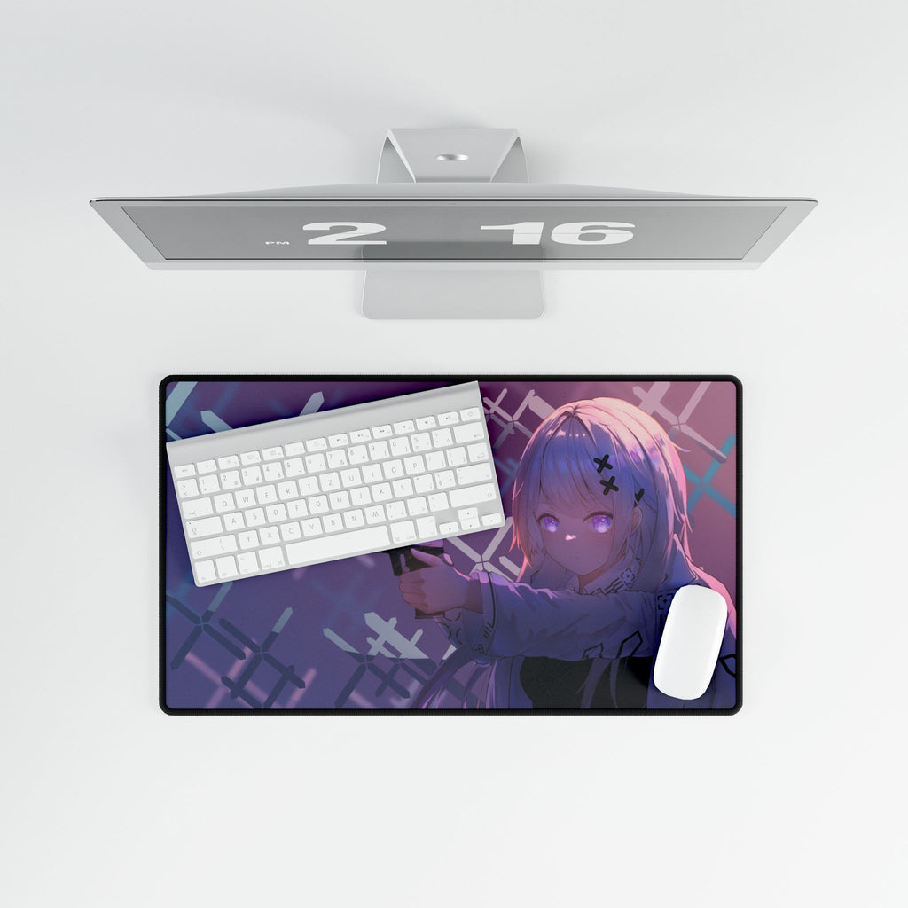 Anime Girl with Gun Desk Mat | Large Extended Gaming Mouse Pad