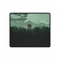 Forest Fire Watch Tower Desk Mat — Moody Green Wilderness Gaming Mousepad